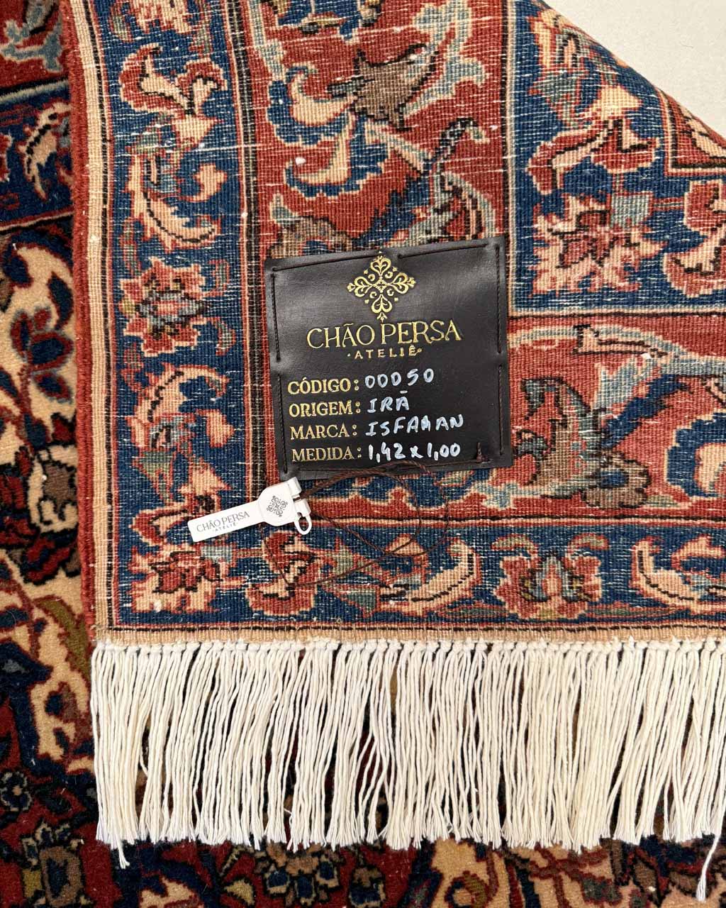 Par de Tapetes Persas Isfahan Antigos - 1,42 × 1,00 m (cada peça)