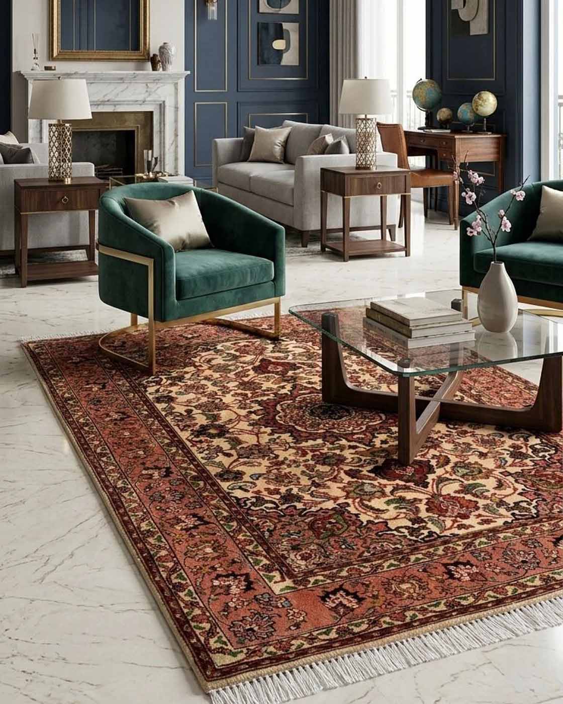Tapete Persa Tabriz Clássico - 158x106cm