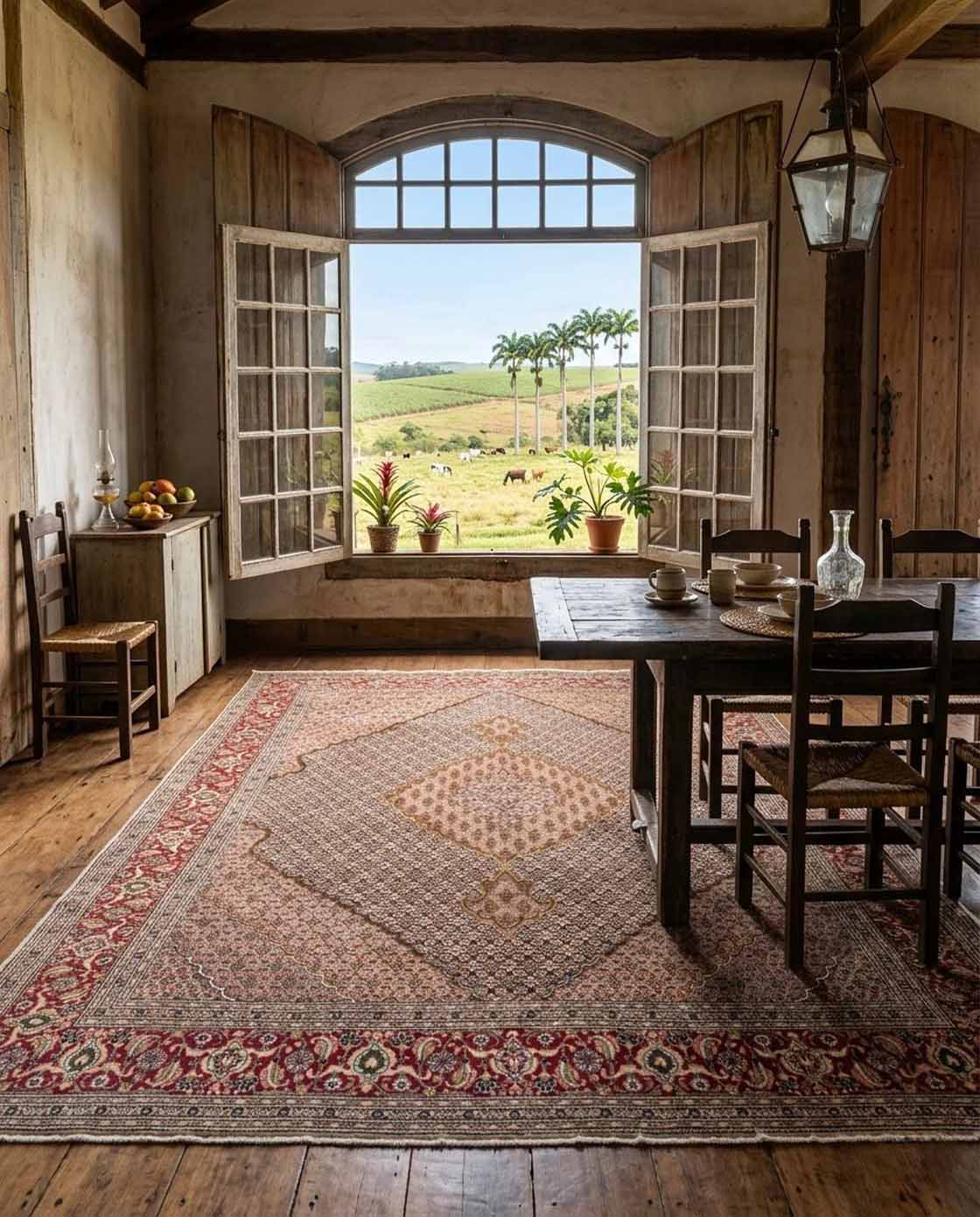 Tapete Persa Tabriz – Desenho Mahi (Herati) 350×250cm