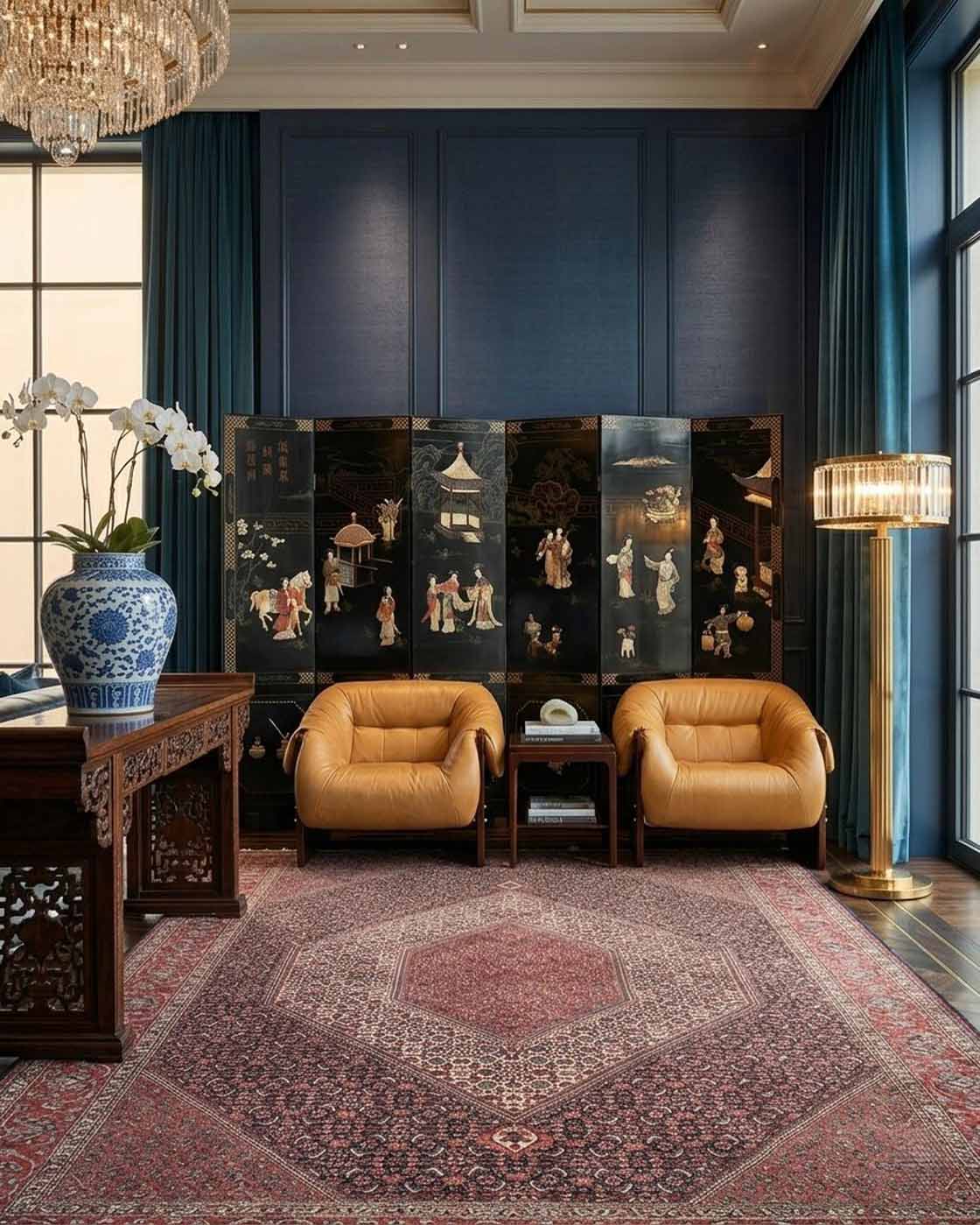 Tapete Persa Tabriz – Desenho Mahi (Herati) 350×250cm