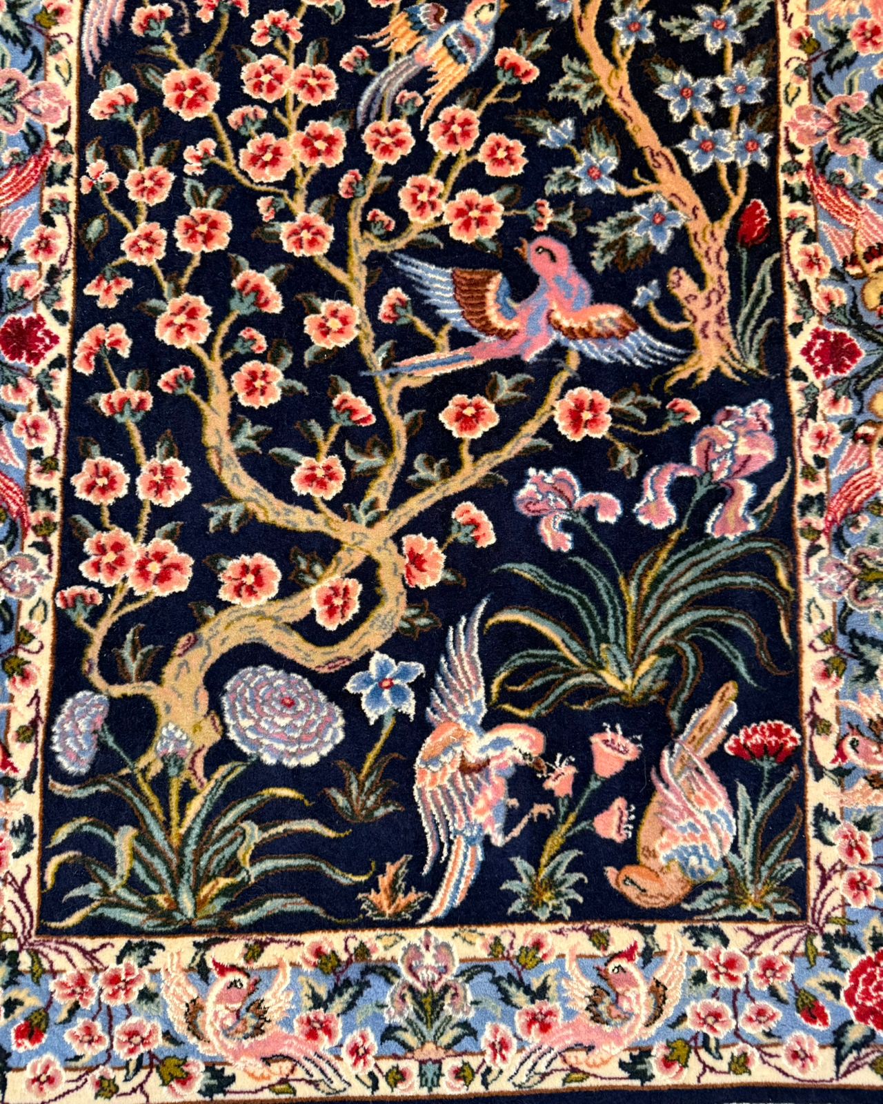 Tapete Persa Isfahan - Jardim dos Pássaros 1,00×0,72m