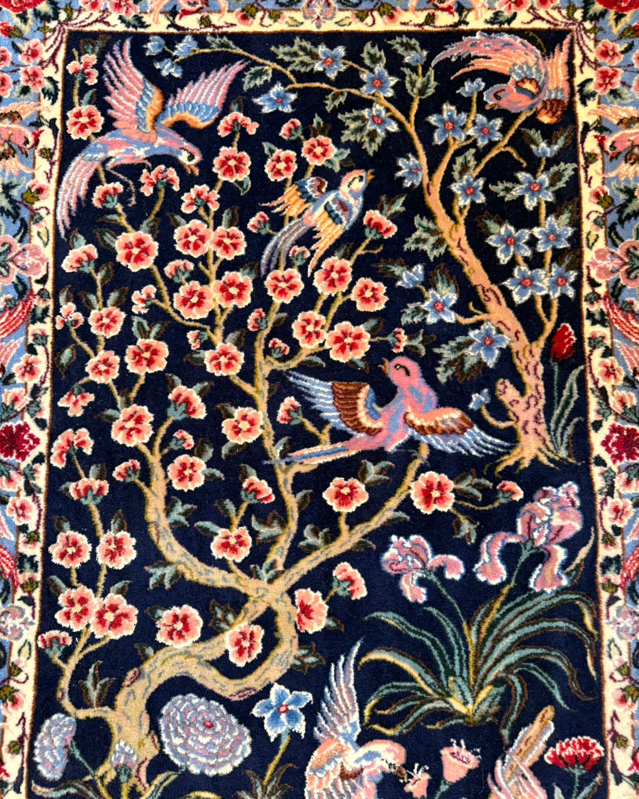 Tapete Persa Isfahan - Jardim dos Pássaros 1,00×0,72m