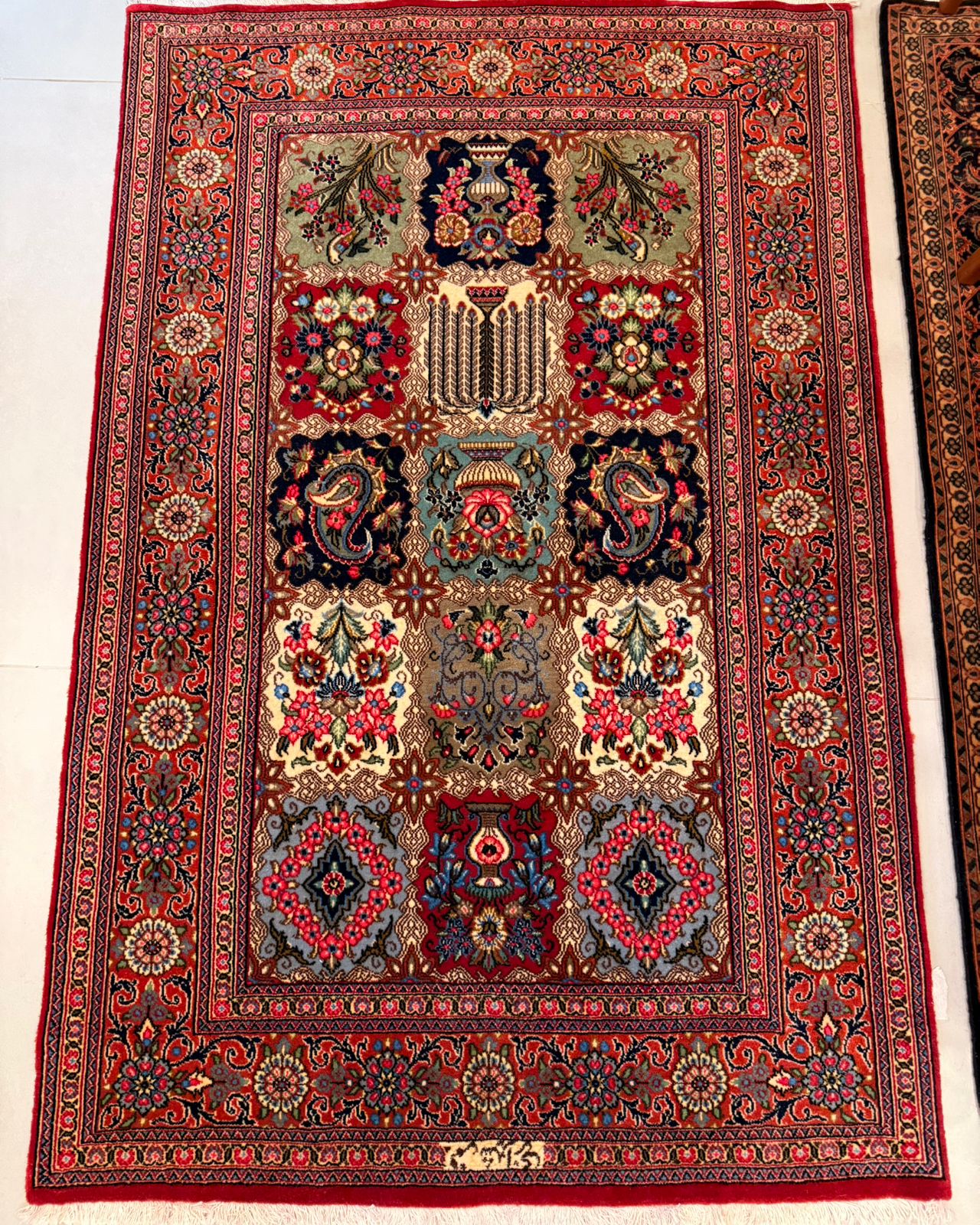 Tapete Persa Ghom (Assinado) 1,57×1,04m