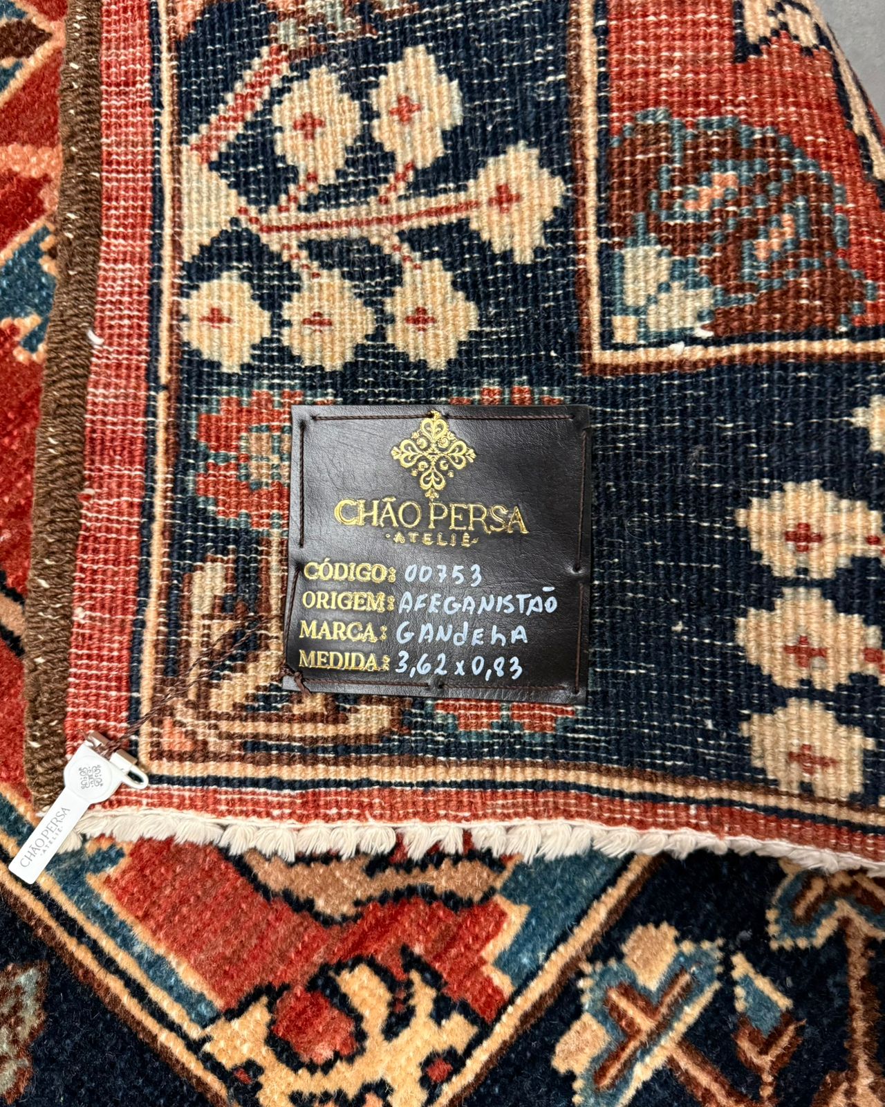 Passadeira Afegã Gandera - 3,62 × 0,83 m