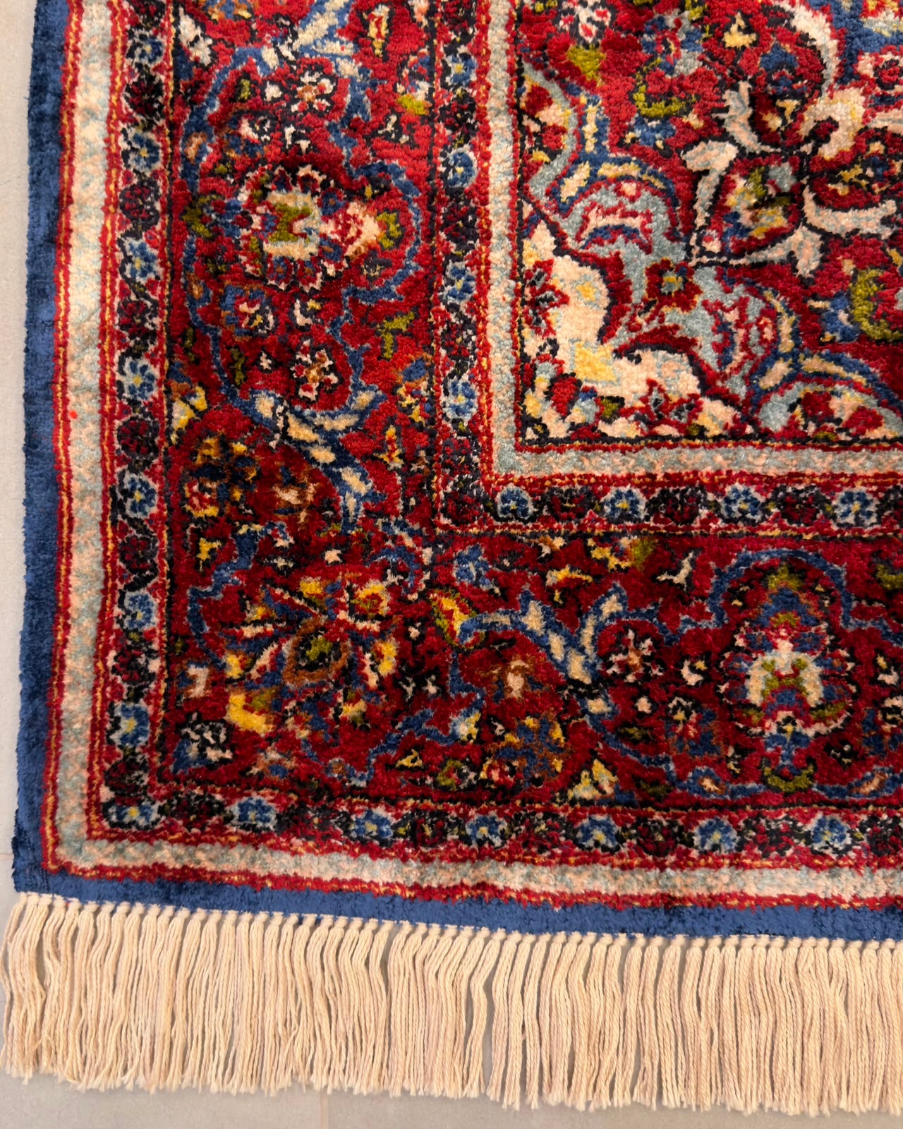 Tapete Persa Kashan Antigo em Seda -  1,51 x 1,02 m
