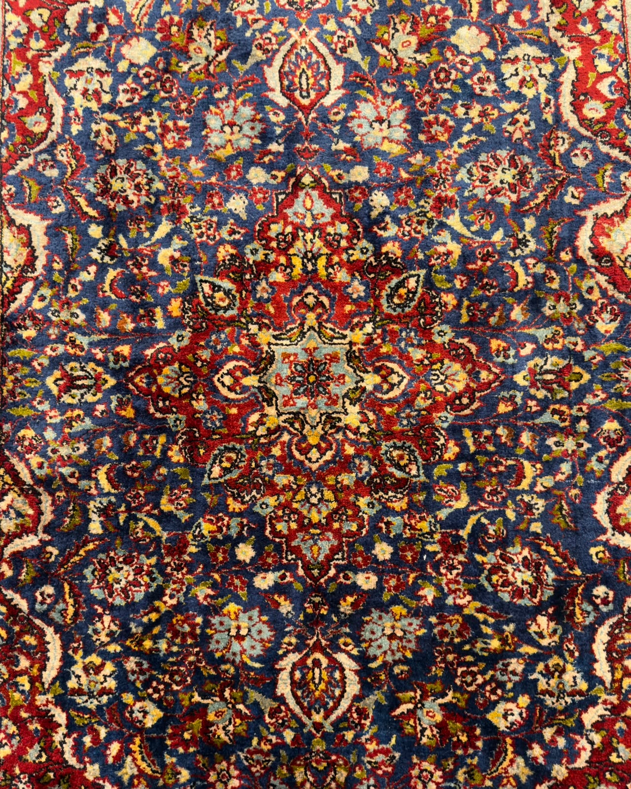 Tapete Persa Kashan Antigo em Seda -  1,51 x 1,02 m