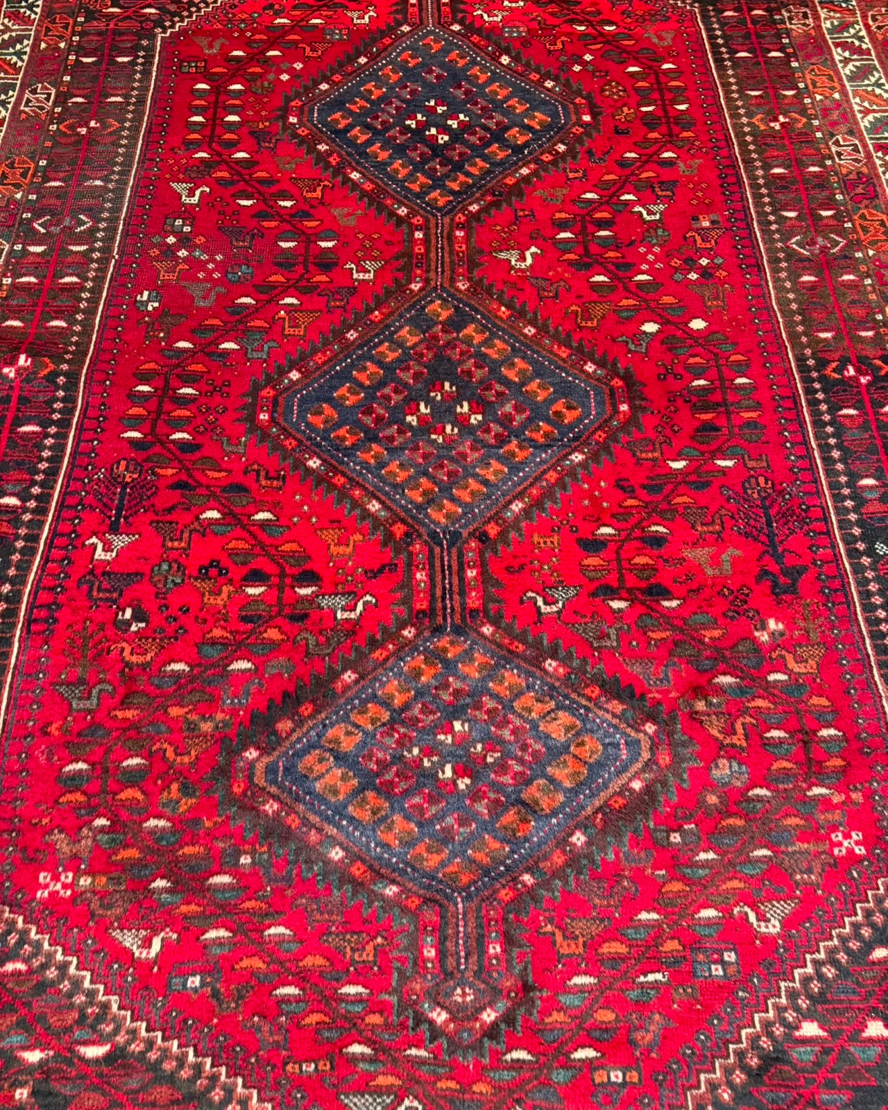 Tapete Persa Shiraz (Trama Tribal Autêntica) - 2,90 x 2,02 m