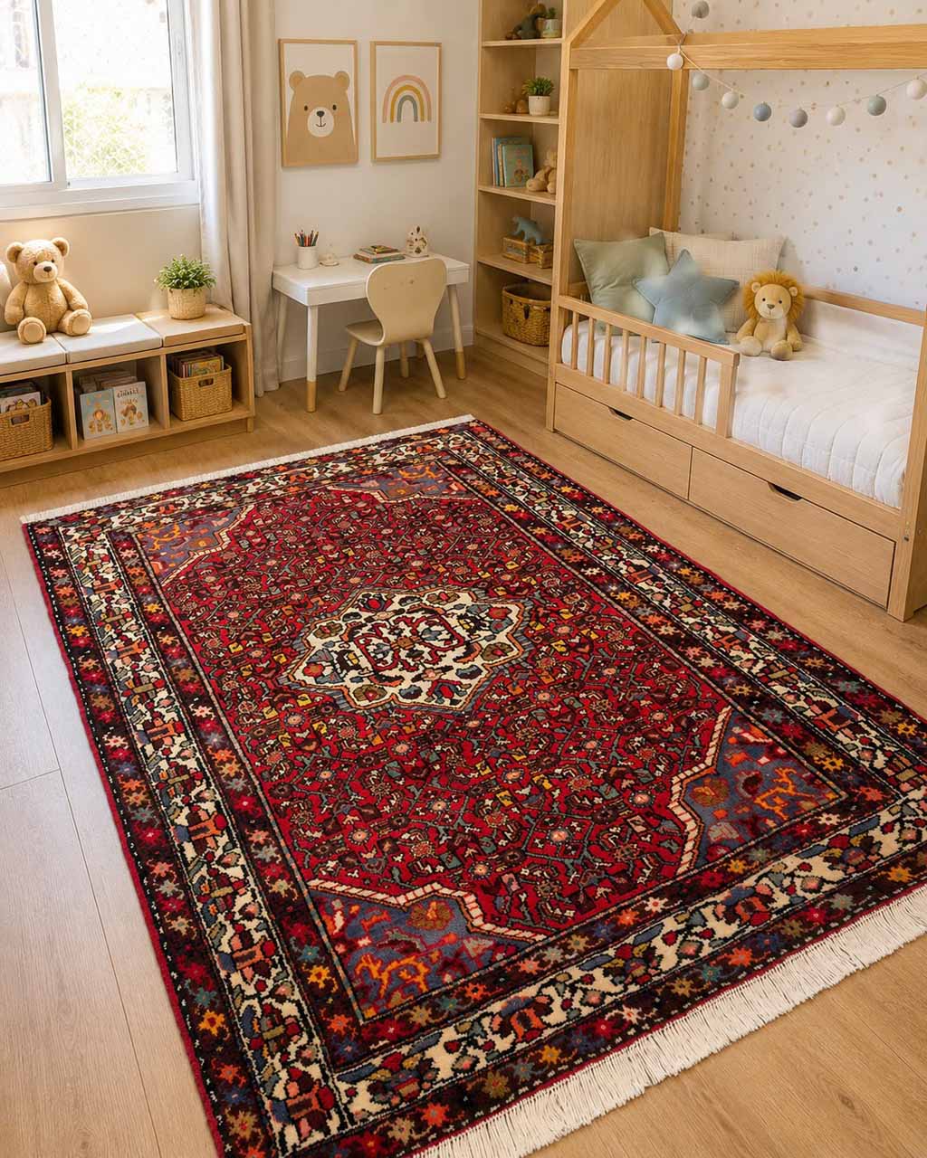 Tapete Persa Hossainabad (Autenticidade Tribal) - 2,16 x 1,56 m