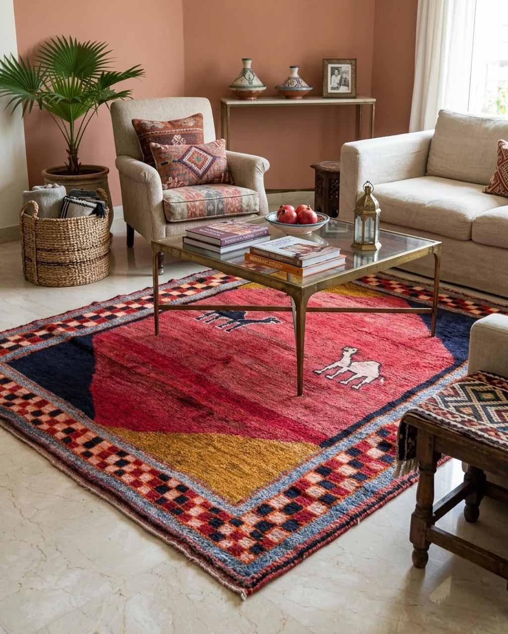 Tapete Persa Gabbeh (Arte Tribal) - 2,30 x 2,17 m