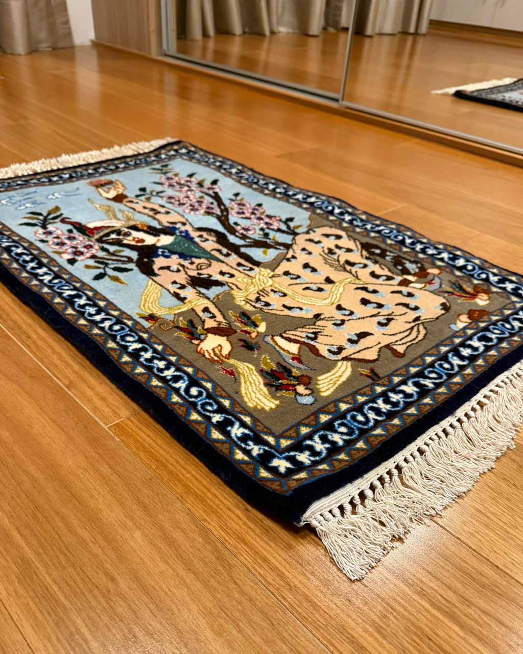 Tapete Persa Isfahan (Painel Figurativo de Raridade) - 0,77 x 0,50 m