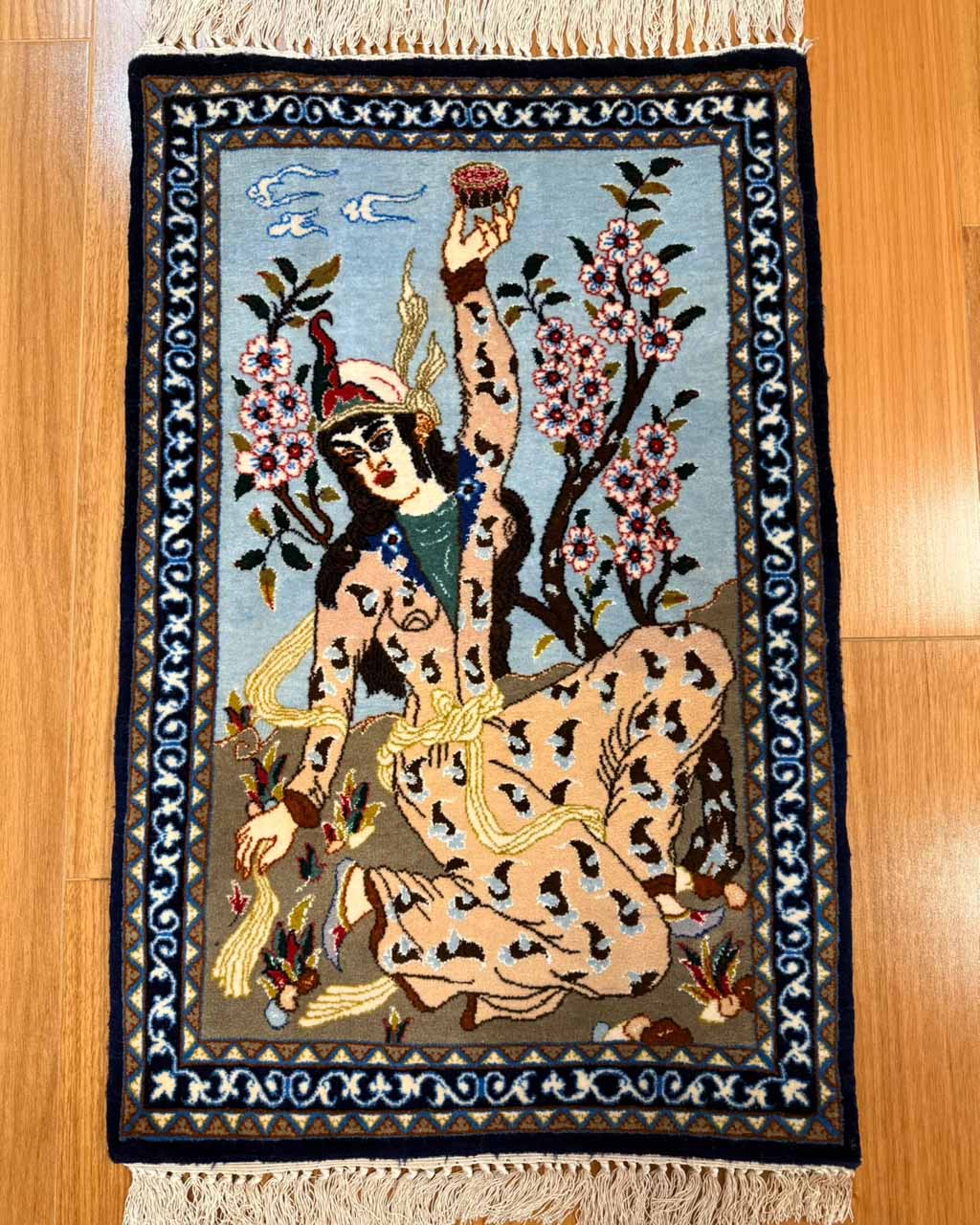 Tapete Persa Isfahan (Painel Figurativo de Raridade) - 0,77 x 0,50 m