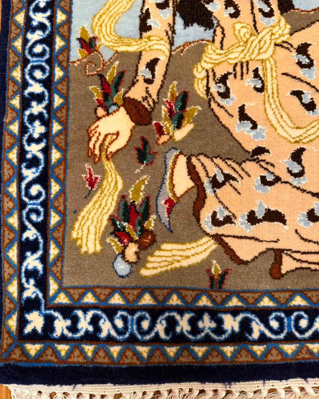 Tapete Persa Isfahan (Painel Figurativo de Raridade) - 0,77 x 0,50 m