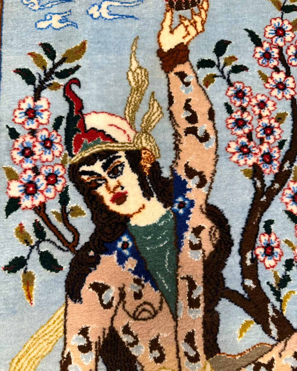 Tapete Persa Isfahan (Painel Figurativo de Raridade) - 0,77 x 0,50 m