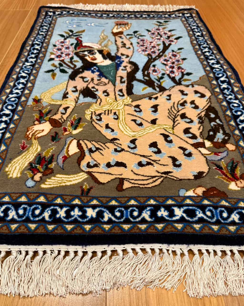 Tapete Persa Isfahan (Painel Figurativo de Raridade) - 0,77 x 0,50 m