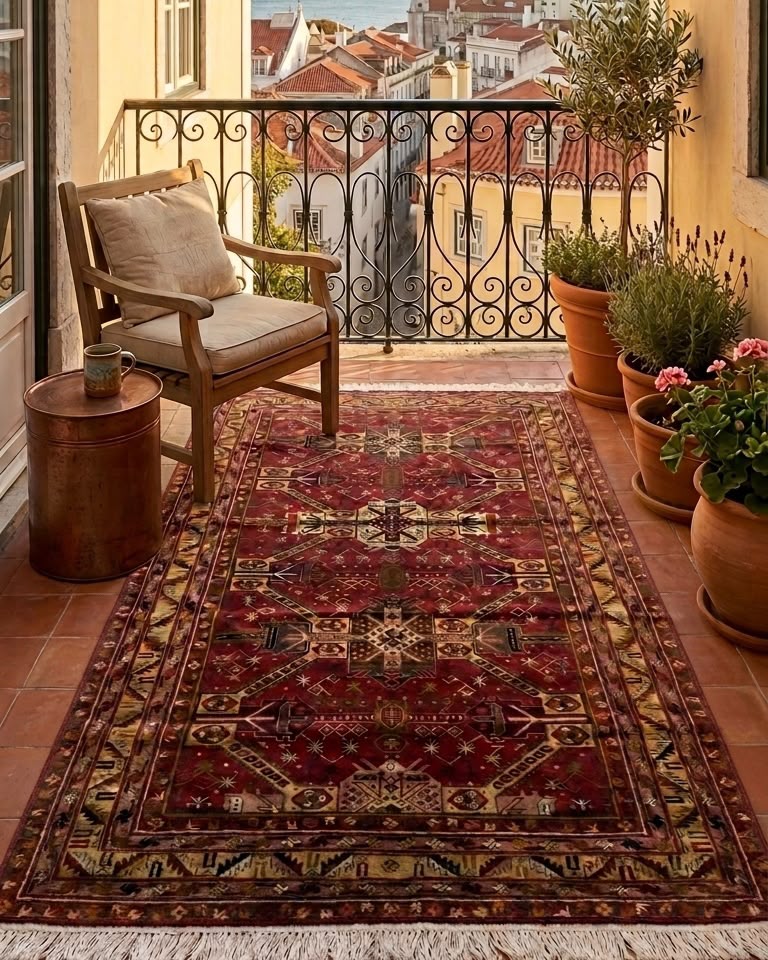 Tapete Azerbaijão (Geometria Tribal) - 2,11 x 1,60 m