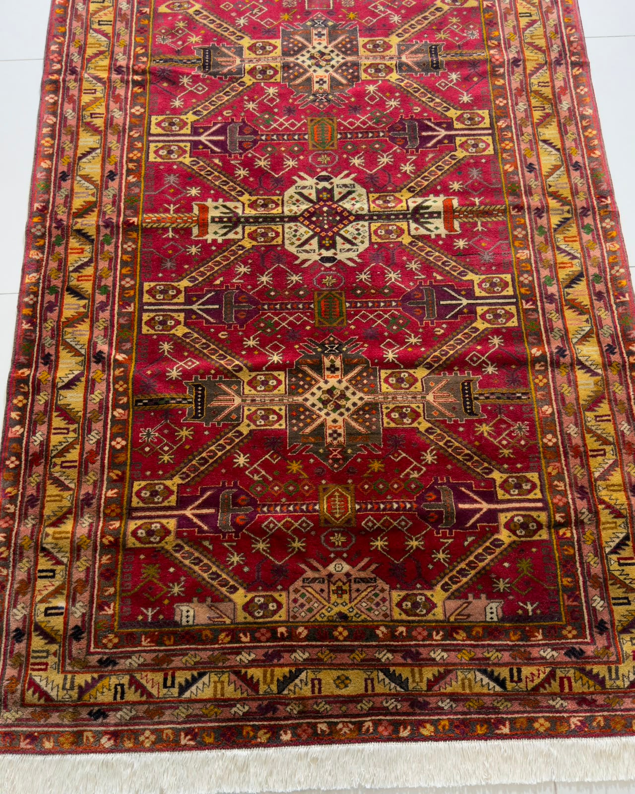 Tapete Azerbaijão (Geometria Tribal) - 2,11 x 1,60 m