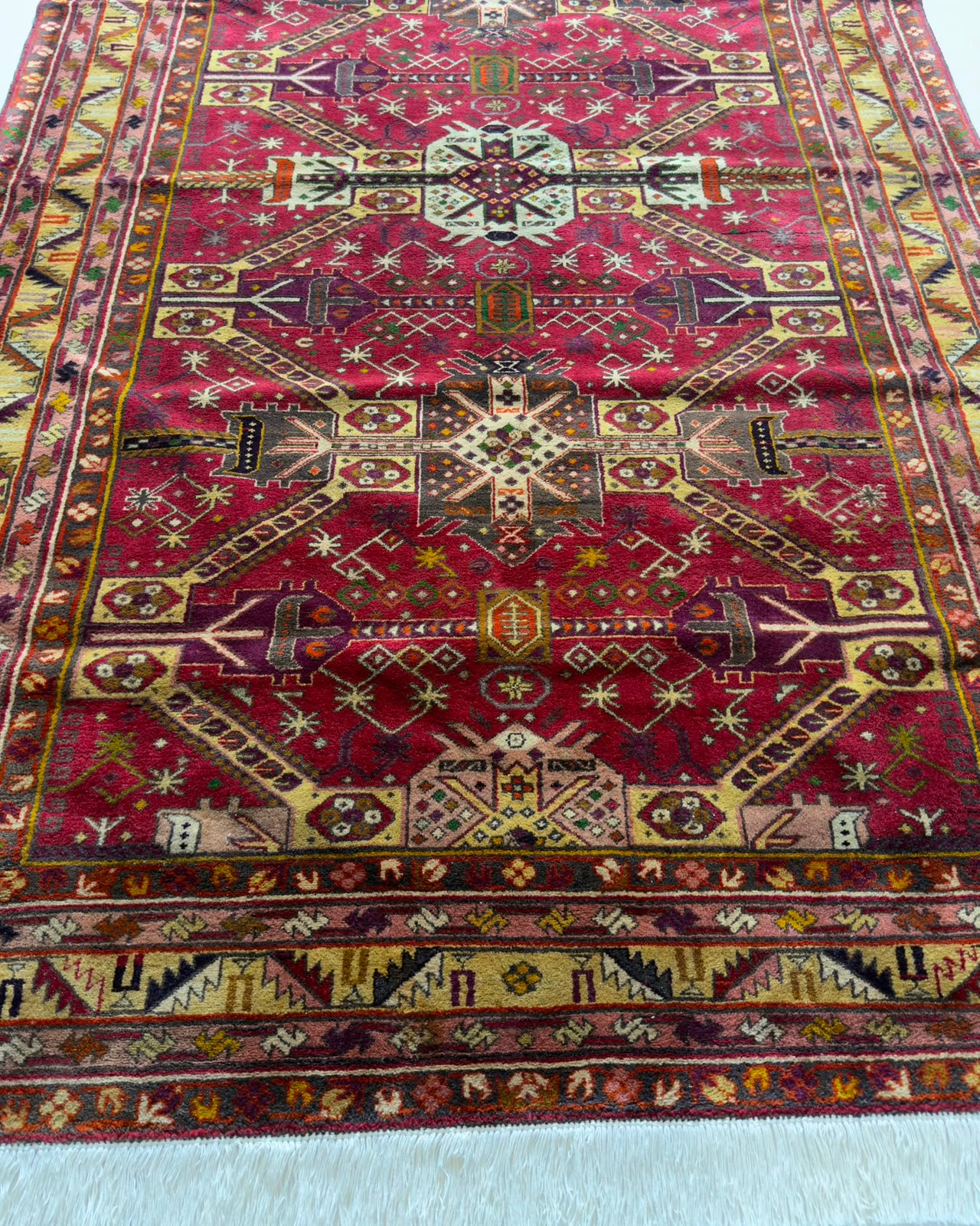 Tapete Azerbaijão (Geometria Tribal) - 2,11 x 1,60 m