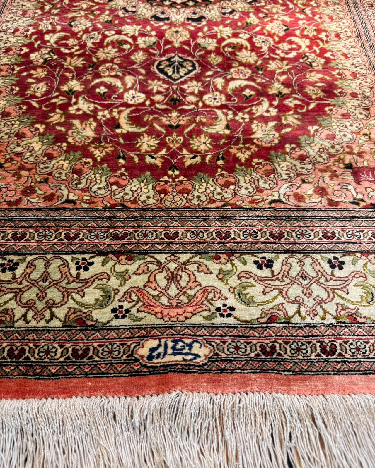 Tapete Persa Ghom (Seda e Tradição) - 1,16 x 0,83 m