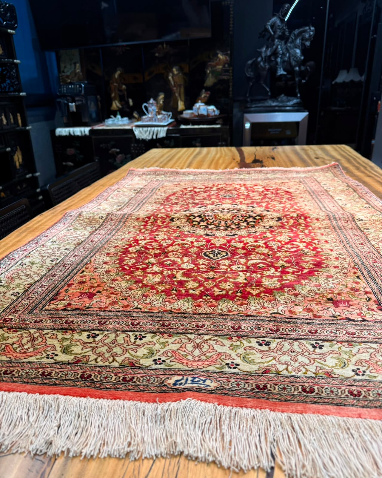 Tapete Persa Ghom (Seda e Tradição) - 1,16 x 0,83 m