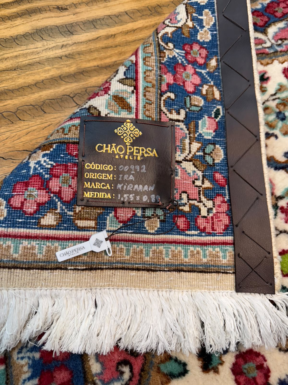 Tapete Persa Kirman (Obra Clássica Iraniana) - 1,55 × 0,89 m