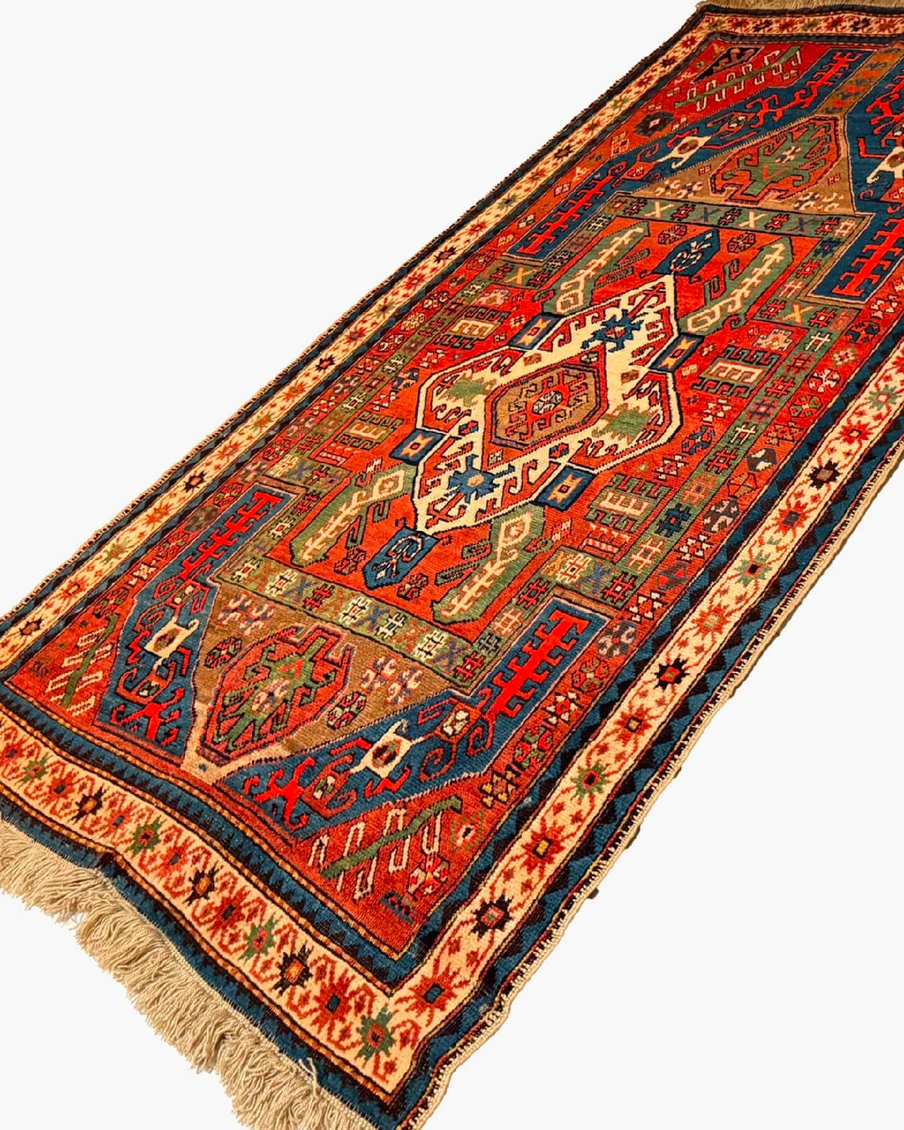 Tapete Kazak (Força Tribal e Beleza Atemporal) - 2,14 x 1,22 m