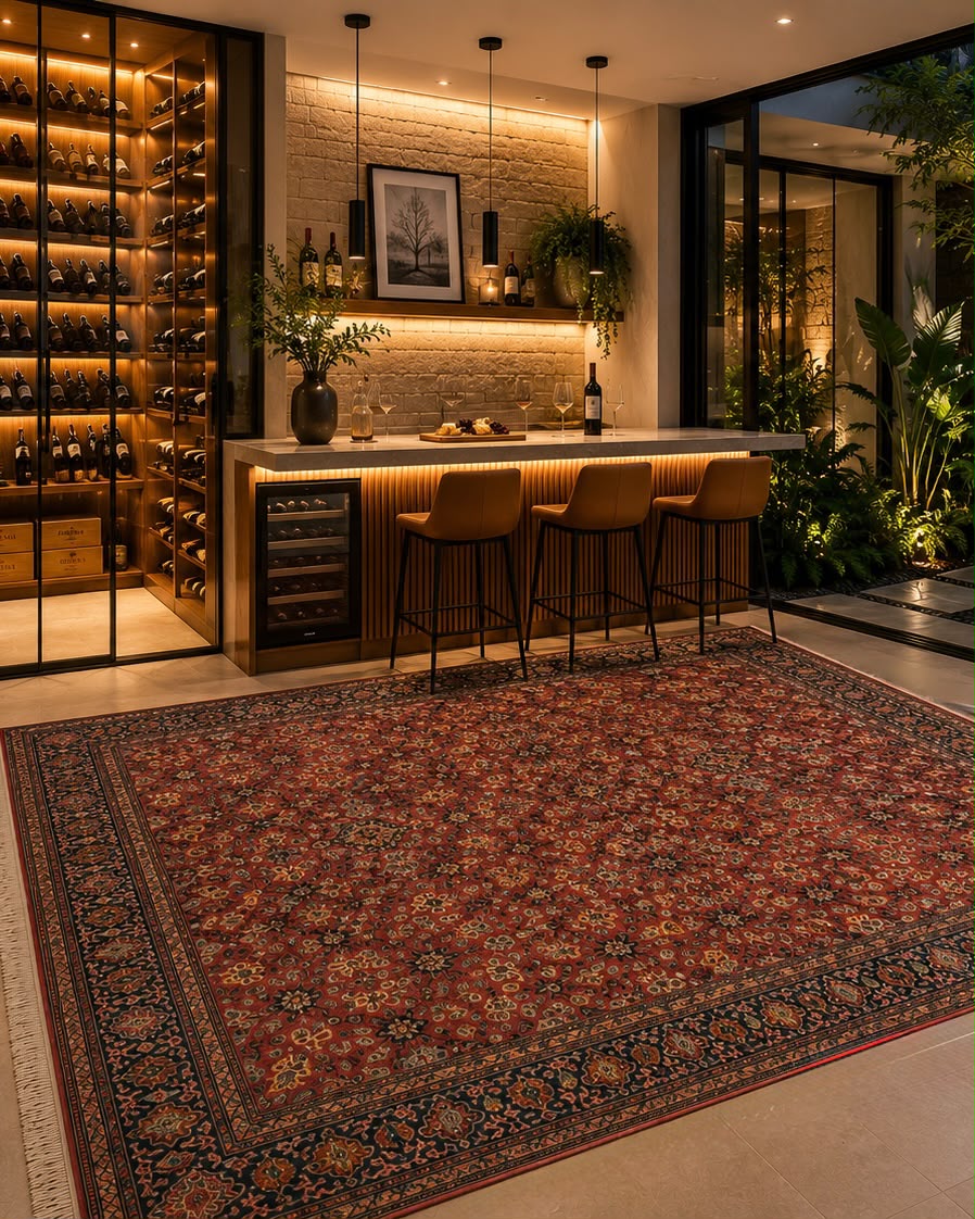 Tapete Persa Ghom (Pontos em Seda e Elegância Atemporal) -  3,20 x 2,40 m