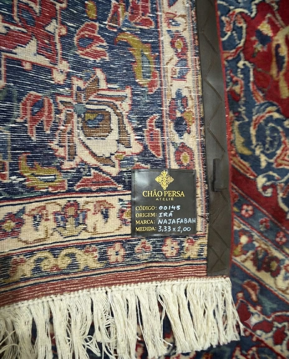 Tapete Persa Najafabad (Tapeçaria Clássica Iraniana) 3,33 x 2,10 m