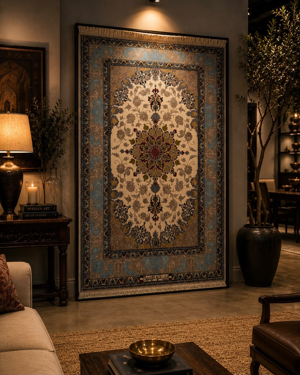 Tapete Persa Isfahan Assinado - 1,70 x 1,13 m