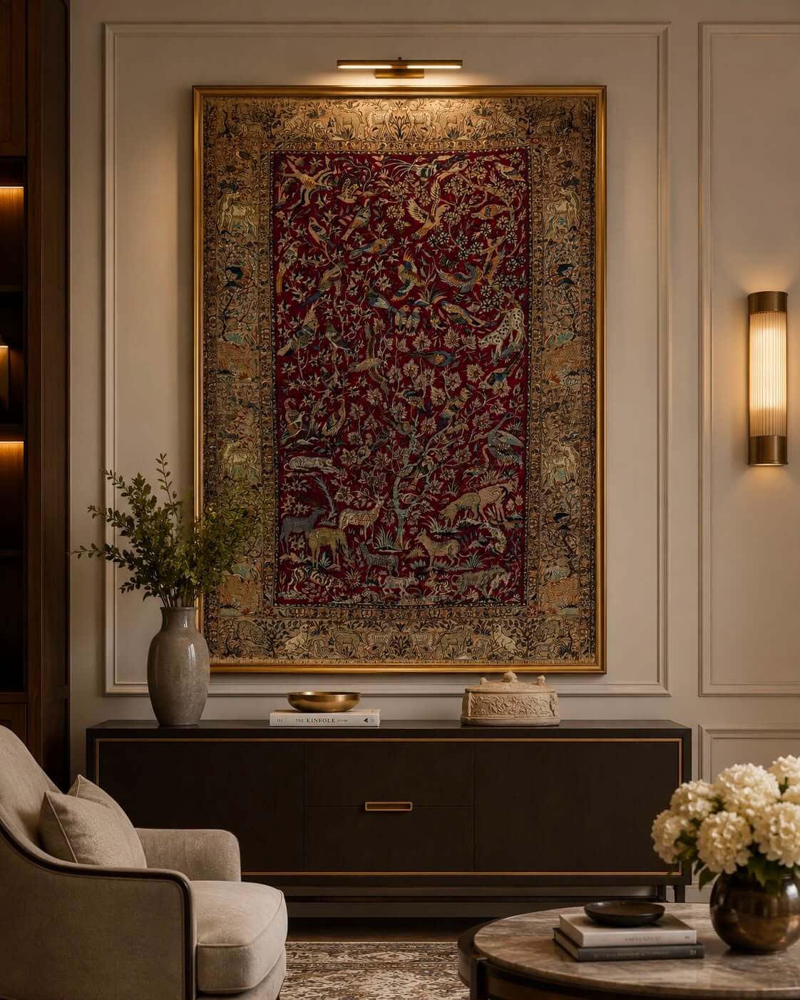 Ghom Árvore da Vida (Uma Obra de Arte Tecida à Mão) - 1,60 x 1,10 m