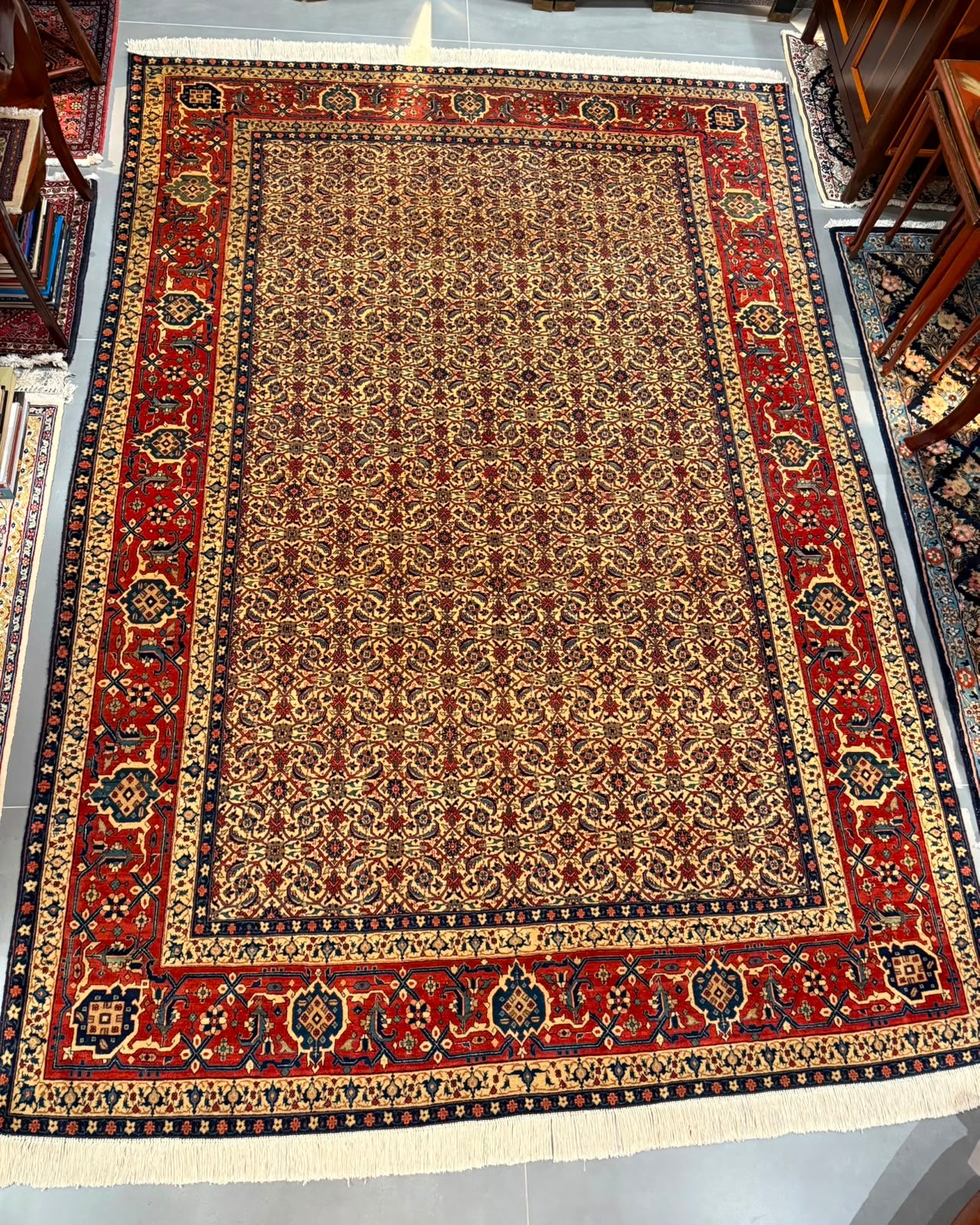 Tapete Persa Isfahan Antigo (Mais de 100 anos de História) - 2,97 x 2,05 m